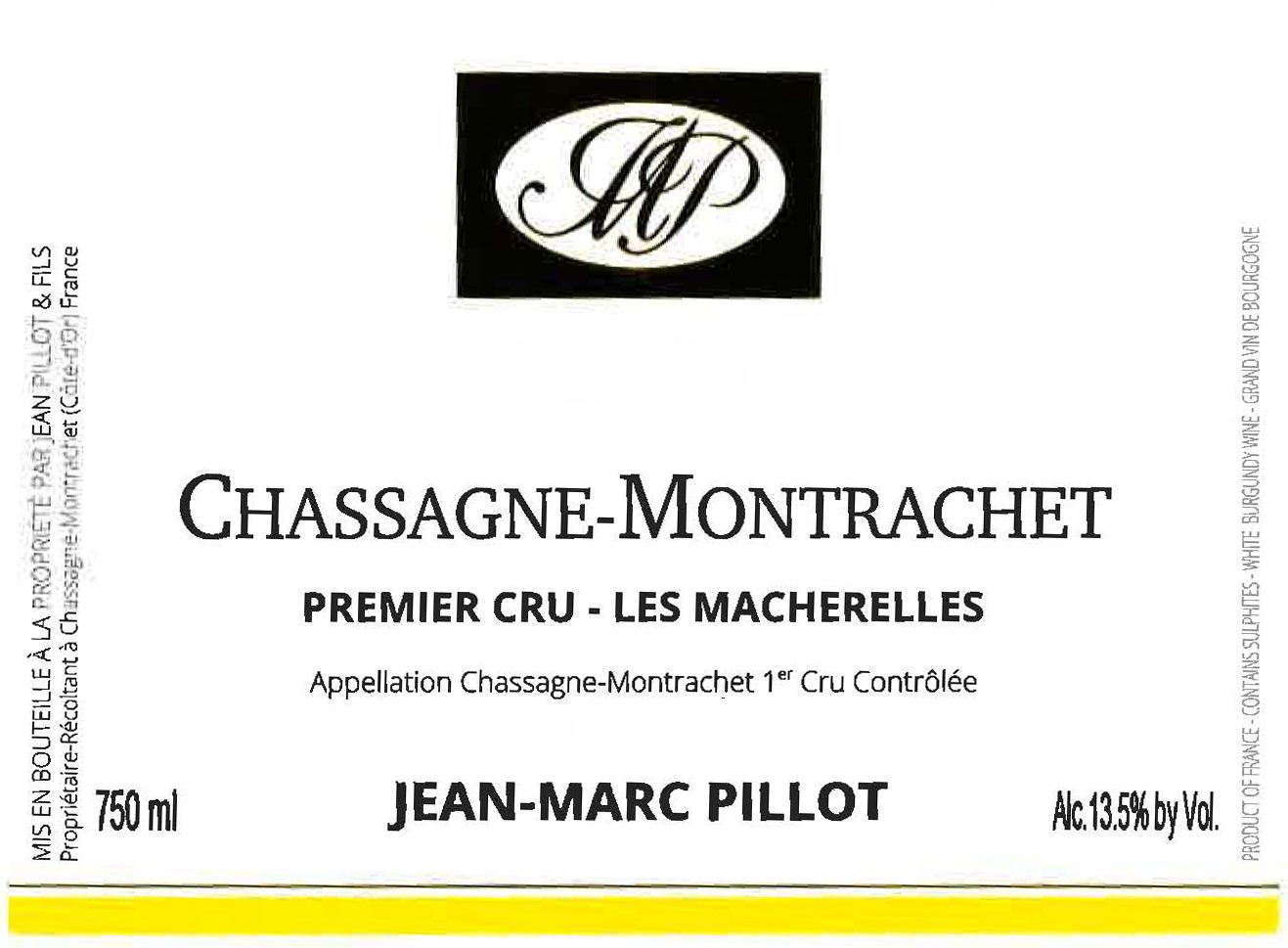 Domaine Jean Pillot Chassagne Montrachet 1er Cru Les Macherelles Blanc - Image 2