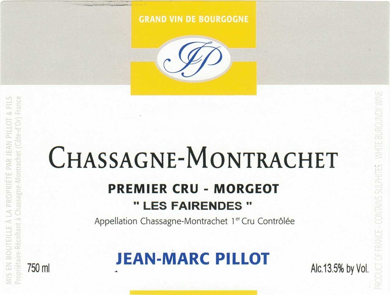 Domaine Jean Pillot Chassagne Montrachet 1er Cru Morgeot Les Fairendes Blanc - Image 2