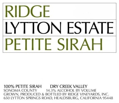 Ridge Petite Syrah Lytton Estate - Image 2